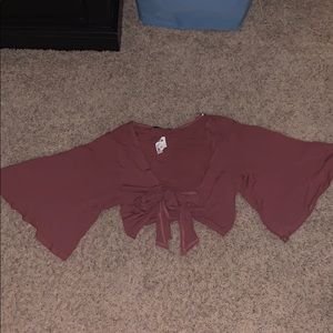 NWT mauve wrap crop top